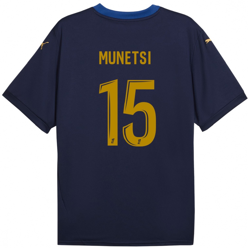 Kids Football Marshall Munetsi #15 Navy Gold Away Jersey 2024/25 T-Shirt Uk