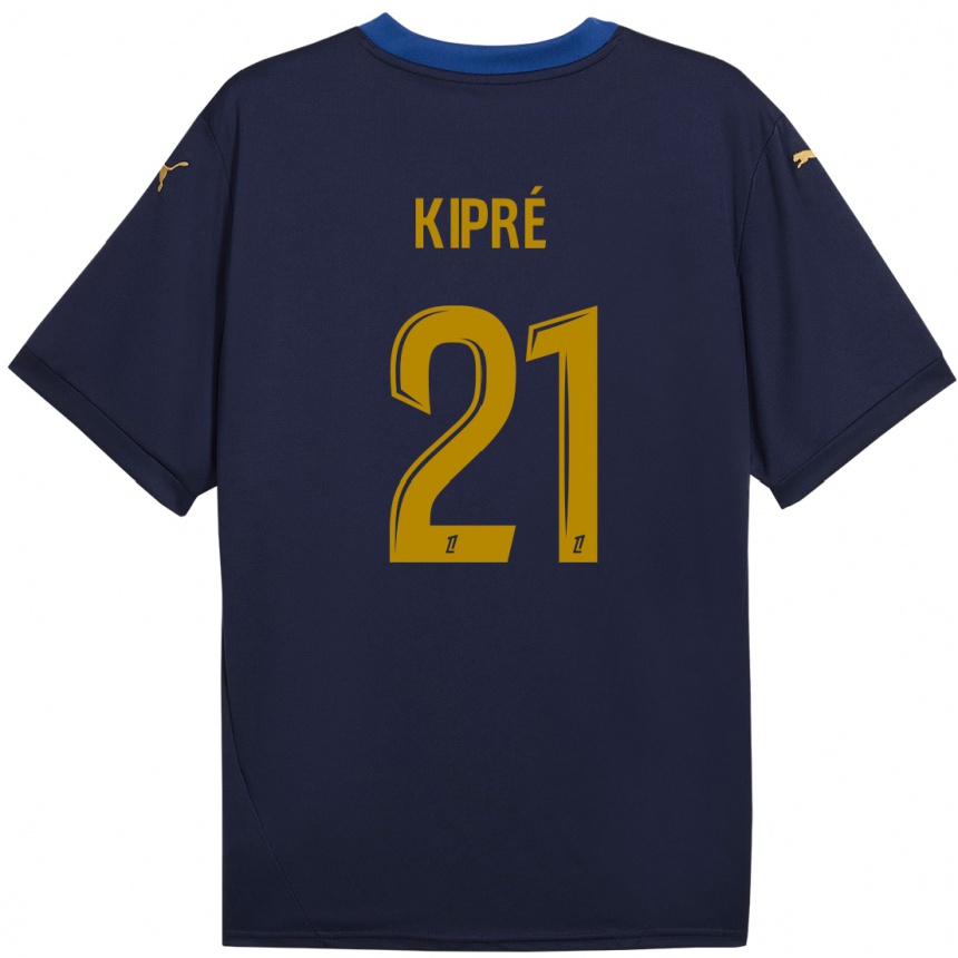 Kids Football Cédric Kipré #21 Navy Gold Away Jersey 2024/25 T-Shirt Uk