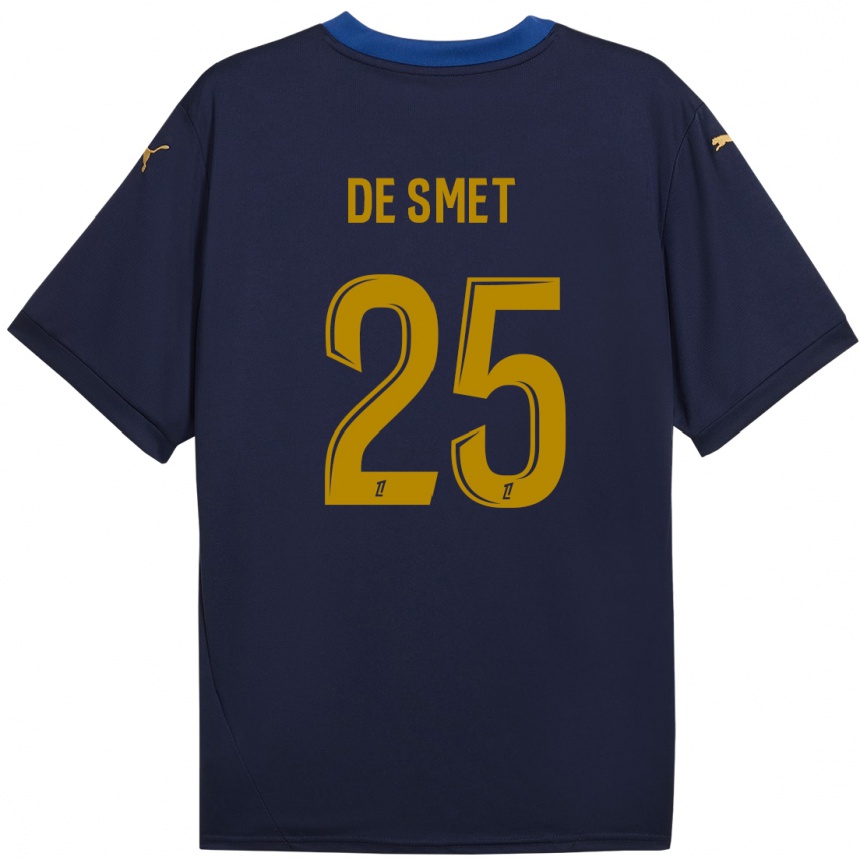 Kids Football Thibault De Smet #25 Navy Gold Away Jersey 2024/25 T-Shirt Uk