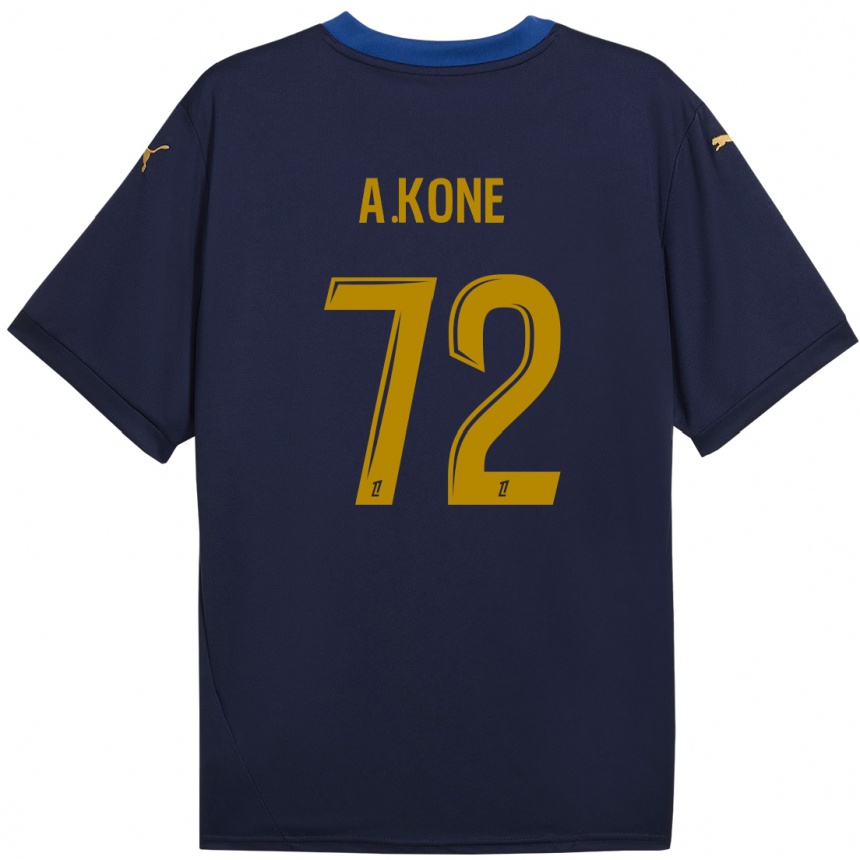 Kids Football Amadou Koné #72 Navy Gold Away Jersey 2024/25 T-Shirt Uk