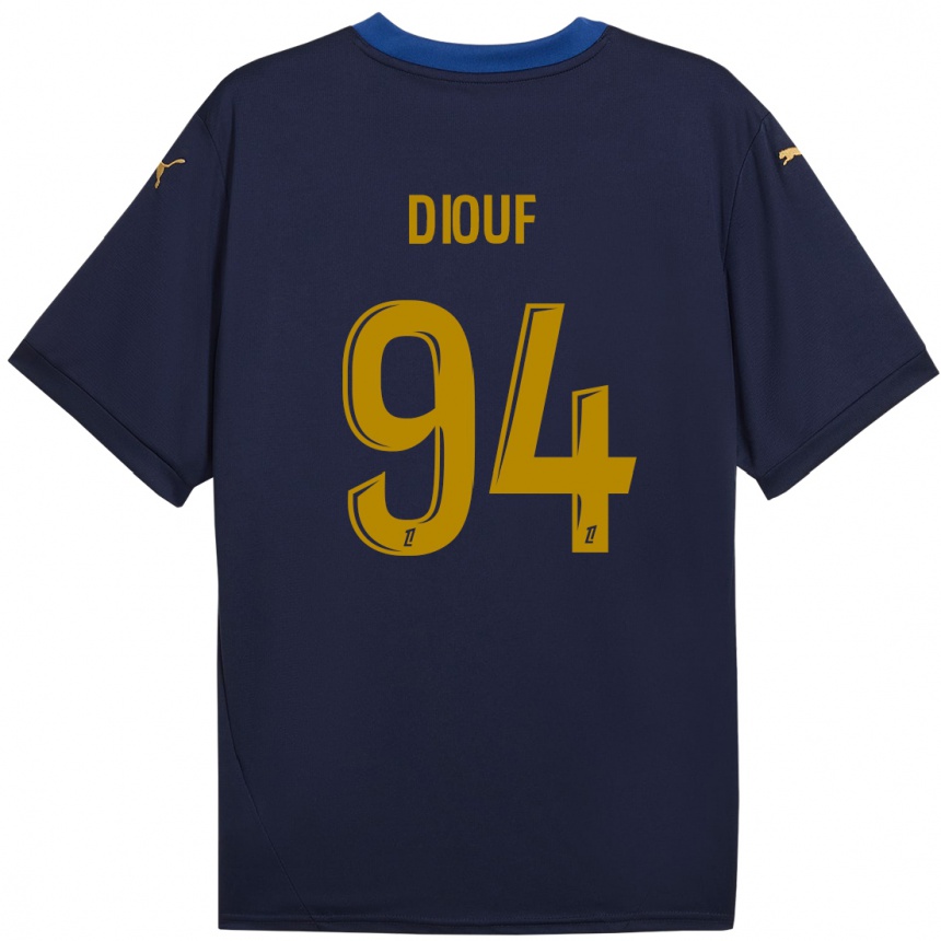 Kids Football Yehvann Diouf #94 Navy Gold Away Jersey 2024/25 T-Shirt Uk