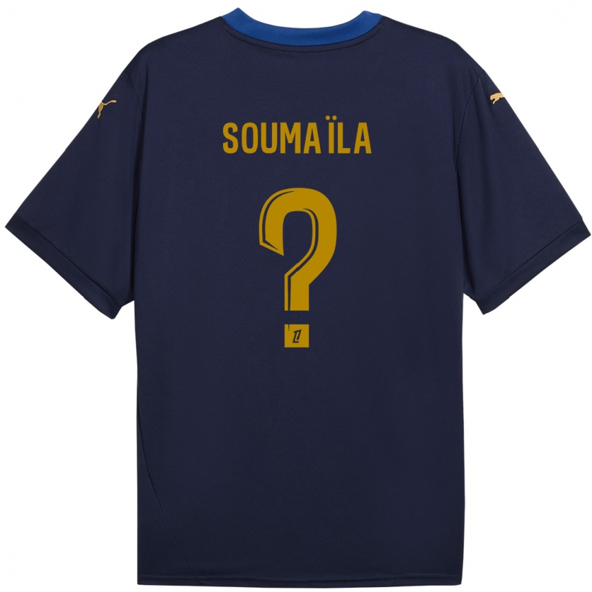 Kids Football Soumaïla Sylla #0 Navy Gold Away Jersey 2024/25 T-Shirt Uk