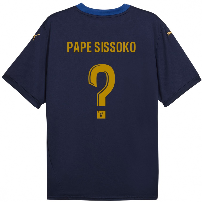 Kids Football Niama Pape Sissoko #0 Navy Gold Away Jersey 2024/25 T-Shirt Uk