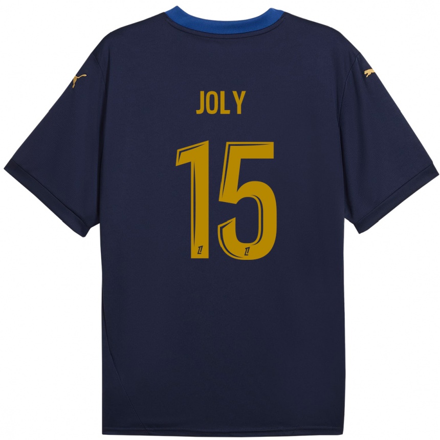 Kids Football Lou-Ann Joly #15 Navy Gold Away Jersey 2024/25 T-Shirt Uk