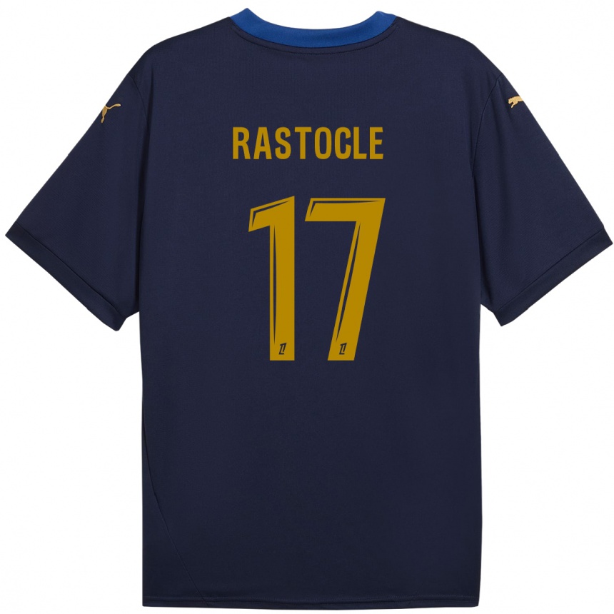 Kids Football Jade Rastocle #17 Navy Gold Away Jersey 2024/25 T-Shirt Uk