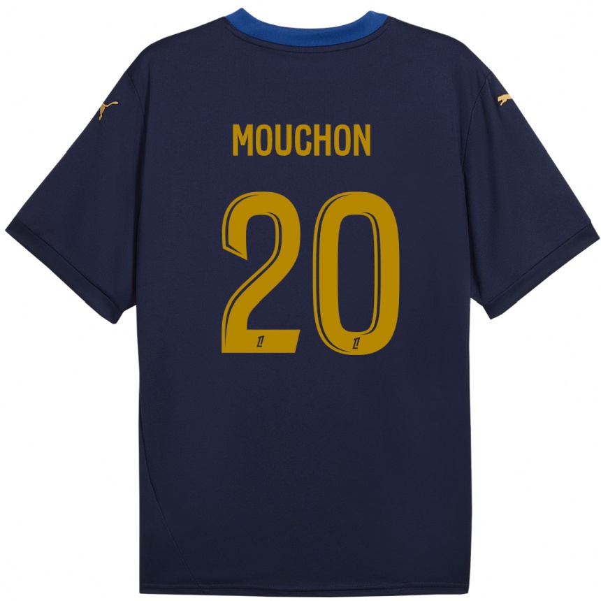 Kids Football Noemie Mouchon #20 Navy Gold Away Jersey 2024/25 T-Shirt Uk