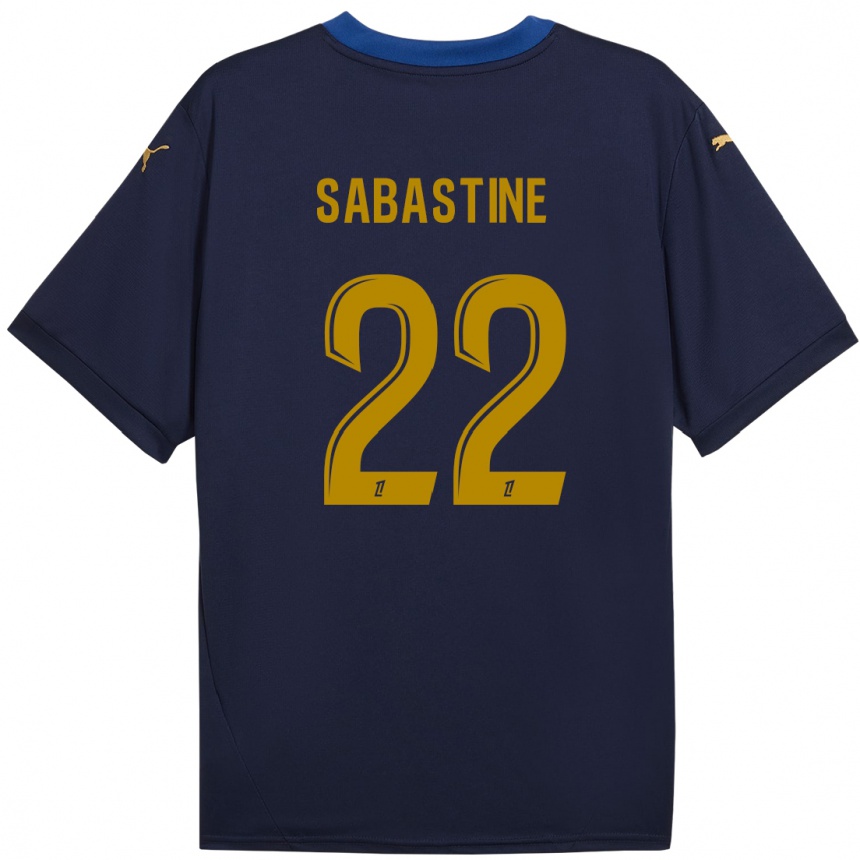 Kids Football Flourish Chioma Sabastine #22 Navy Gold Away Jersey 2024/25 T-Shirt Uk