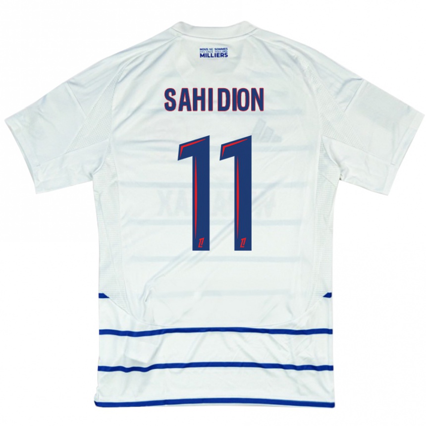 Kids Football Moïse Sahi Dion #11 White Blue Away Jersey 2024/25 T-Shirt Uk