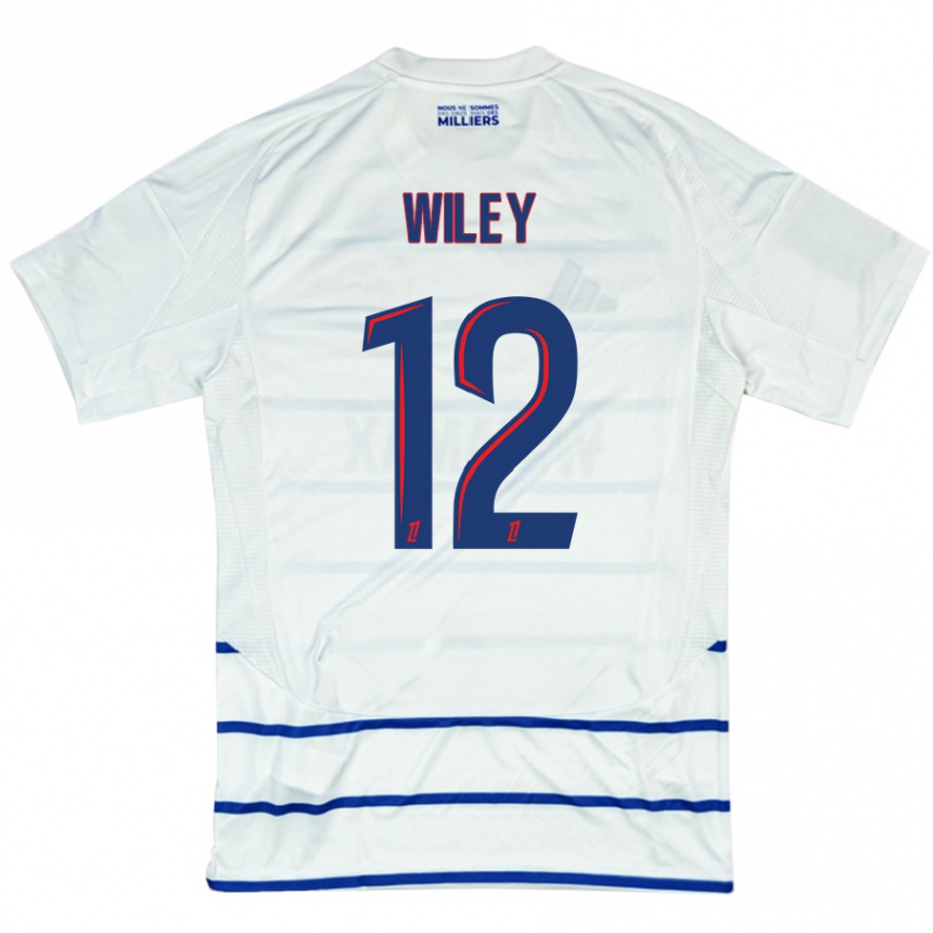 Kids Football Caleb Wiley #12 White Blue Away Jersey 2024/25 T-Shirt Uk