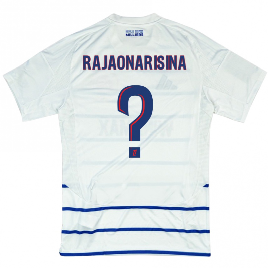 Kids Football Noah Rajaonarisina #0 White Blue Away Jersey 2024/25 T-Shirt Uk