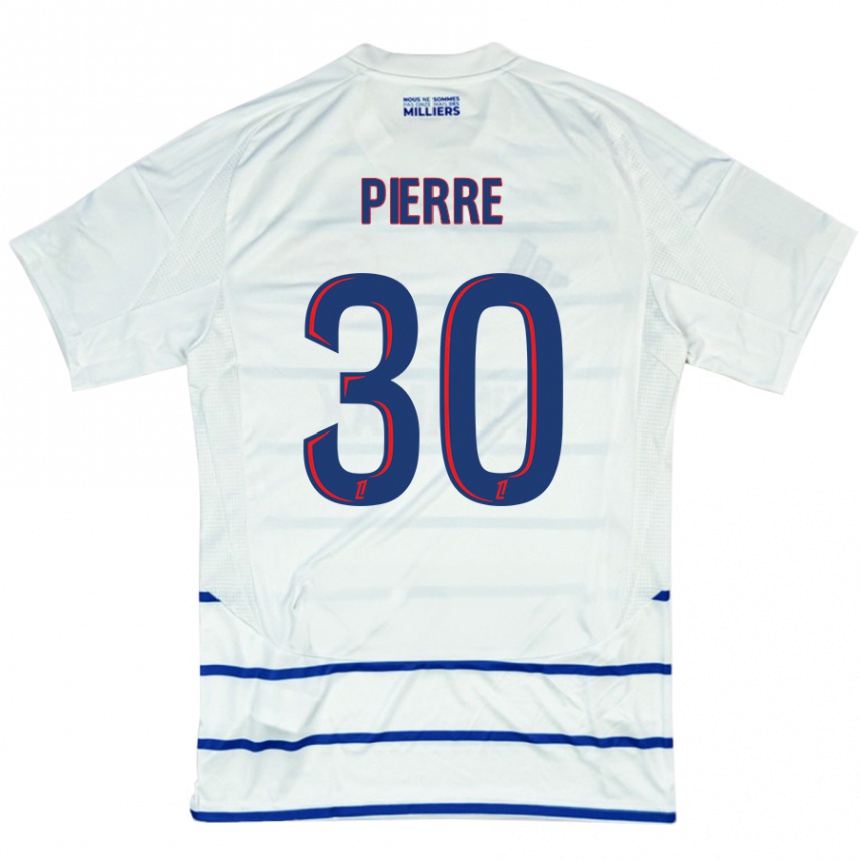 Kids Football Alexandre Pierre #30 White Blue Away Jersey 2024/25 T-Shirt Uk