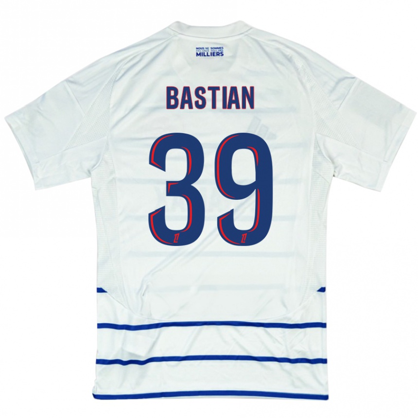 Kids Football Maxime Bastian #39 White Blue Away Jersey 2024/25 T-Shirt Uk