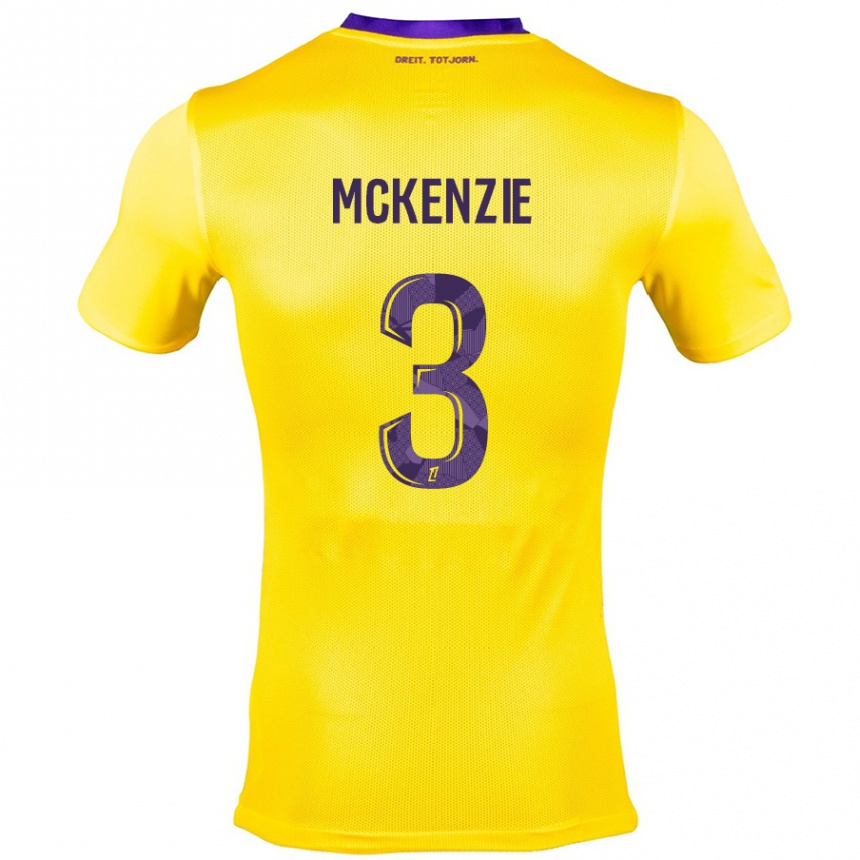 Kids Football Mark Mckenzie #3 Yellow Purple Away Jersey 2024/25 T-Shirt Uk