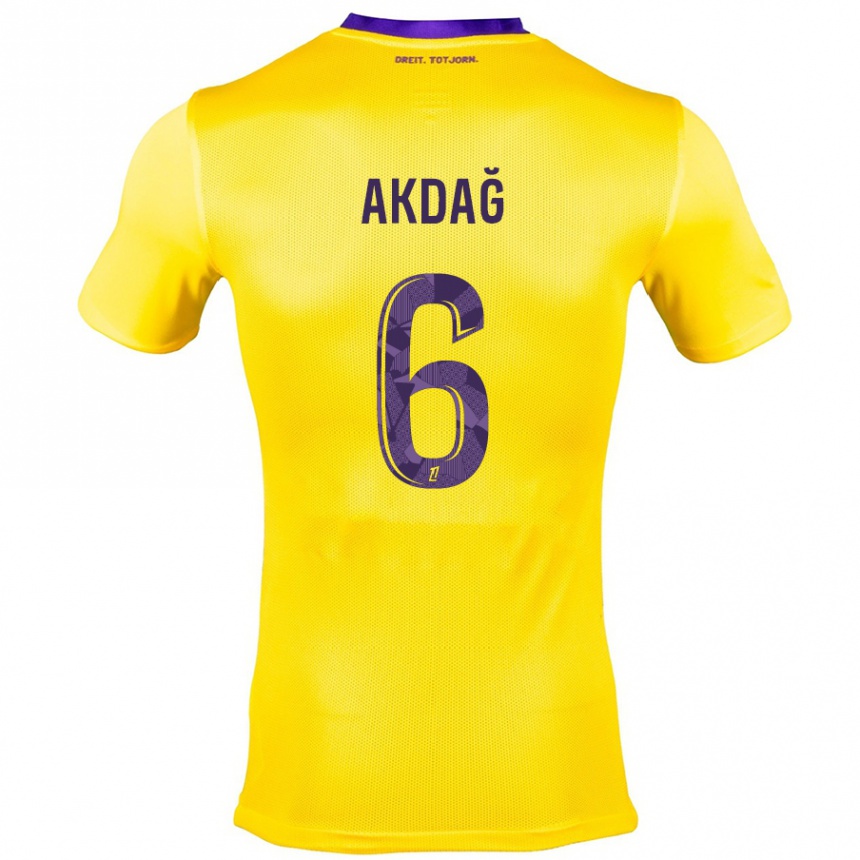 Kids Football Ümit Akdağ #6 Yellow Purple Away Jersey 2024/25 T-Shirt Uk