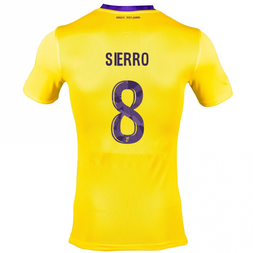 Kids Football Vincent Sierro #8 Yellow Purple Away Jersey 2024/25 T-Shirt Uk