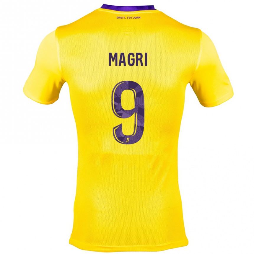 Kids Football Frank Magri #9 Yellow Purple Away Jersey 2024/25 T-Shirt Uk