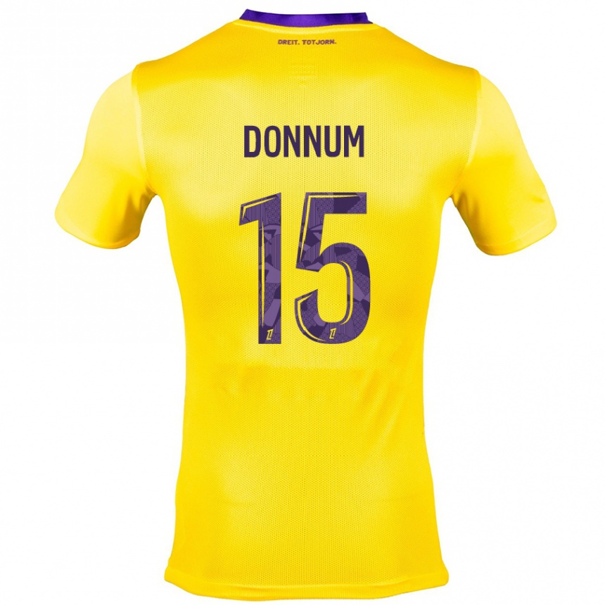 Kids Football Aron Dønnum #15 Yellow Purple Away Jersey 2024/25 T-Shirt Uk