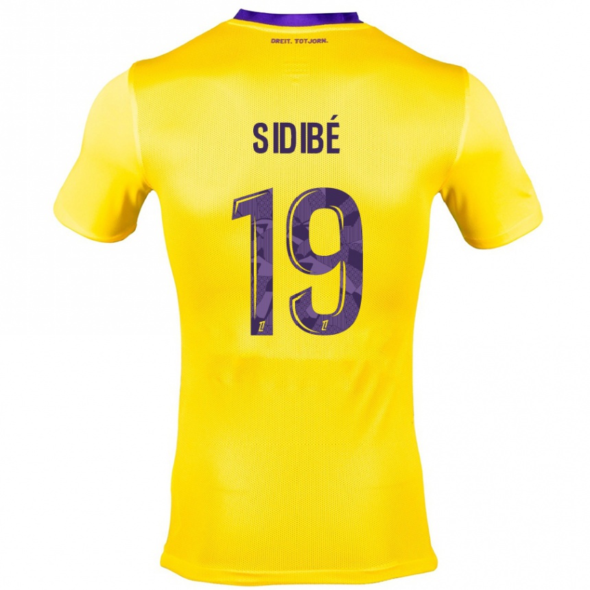 Kids Football Djibril Sidibé #19 Yellow Purple Away Jersey 2024/25 T-Shirt Uk