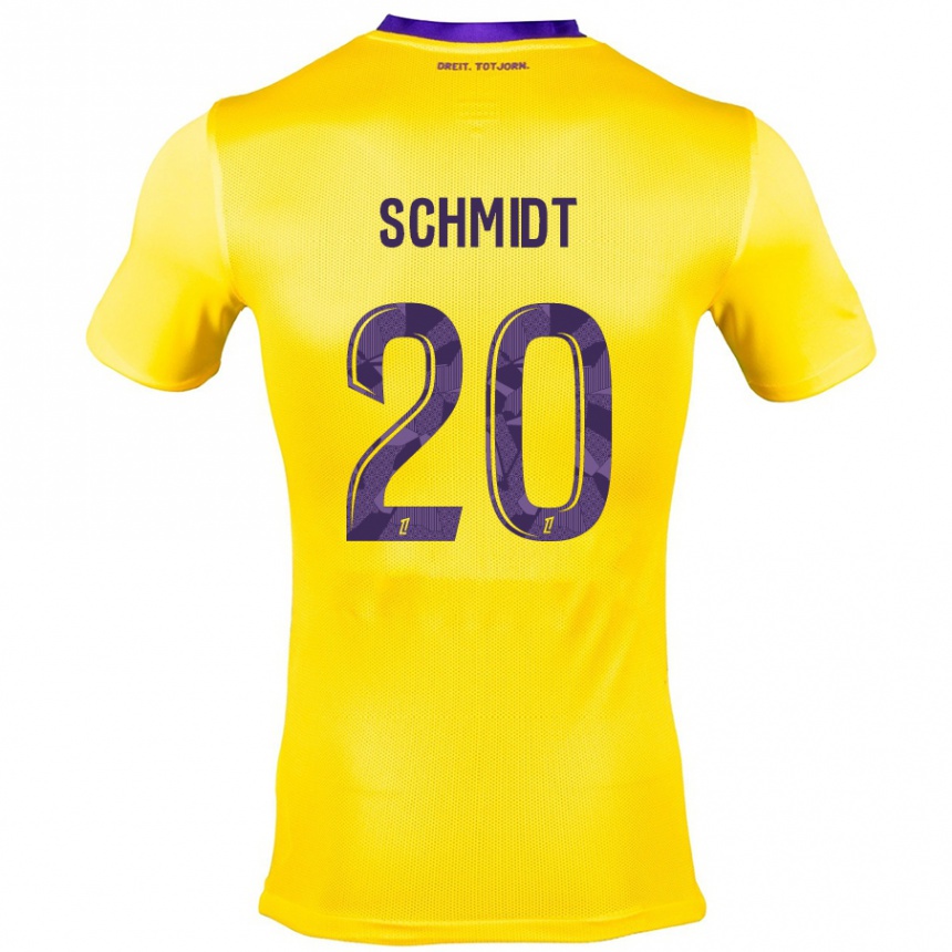 Kids Football Niklas Schmidt #20 Yellow Purple Away Jersey 2024/25 T-Shirt Uk