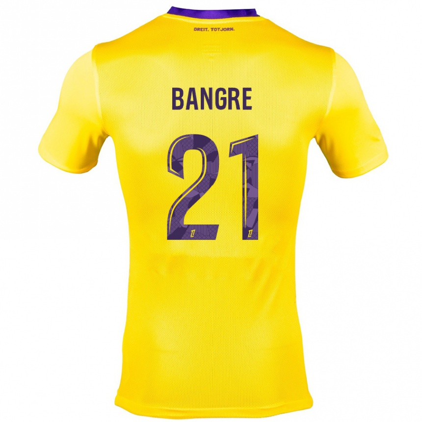 Kids Football Mamady Bangré #21 Yellow Purple Away Jersey 2024/25 T-Shirt Uk