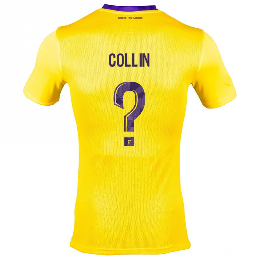 Kids Football Théo Collin #0 Yellow Purple Away Jersey 2024/25 T-Shirt Uk