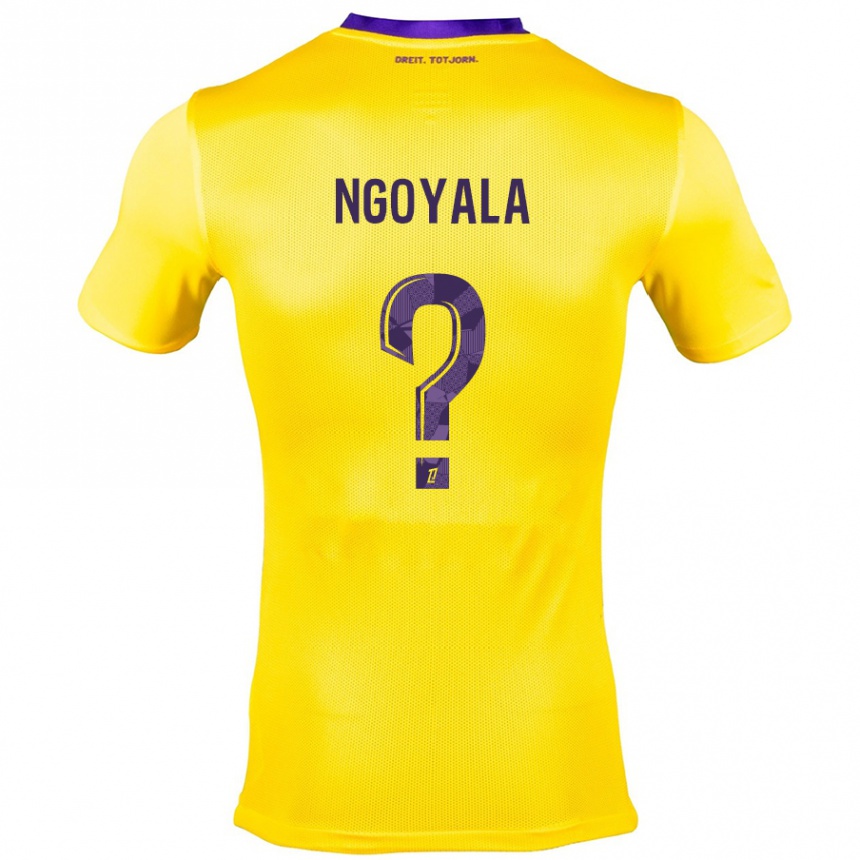 Kids Football Frédéric Efuele Ngoyala #0 Yellow Purple Away Jersey 2024/25 T-Shirt Uk