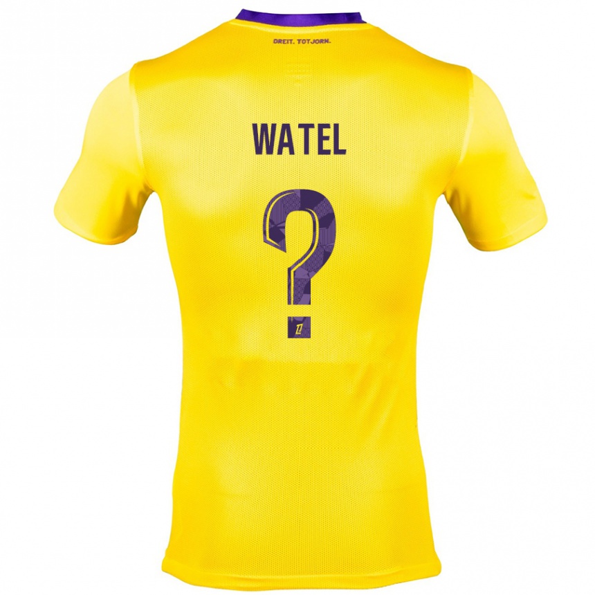 Kids Football Kylian Watel #0 Yellow Purple Away Jersey 2024/25 T-Shirt Uk