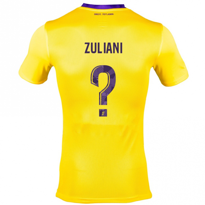 Kids Football Edhy Zuliani #0 Yellow Purple Away Jersey 2024/25 T-Shirt Uk