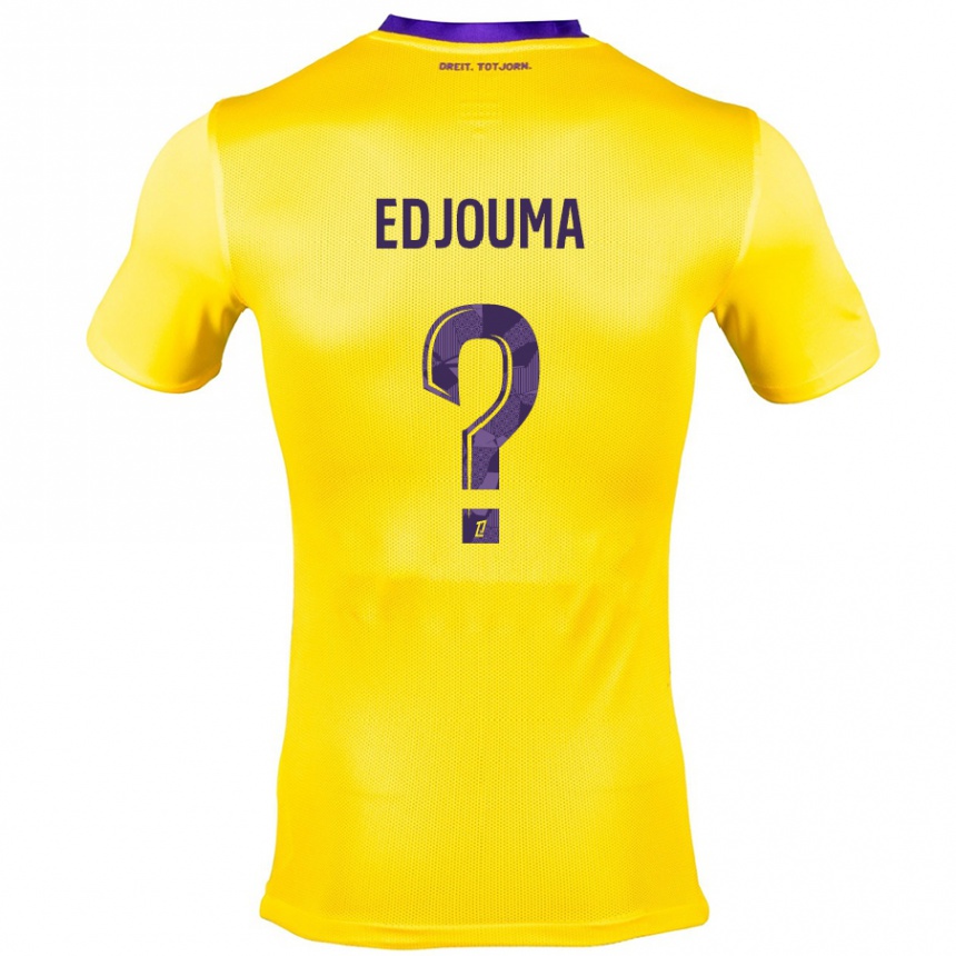 Kids Football Noah Edjouma #0 Yellow Purple Away Jersey 2024/25 T-Shirt Uk