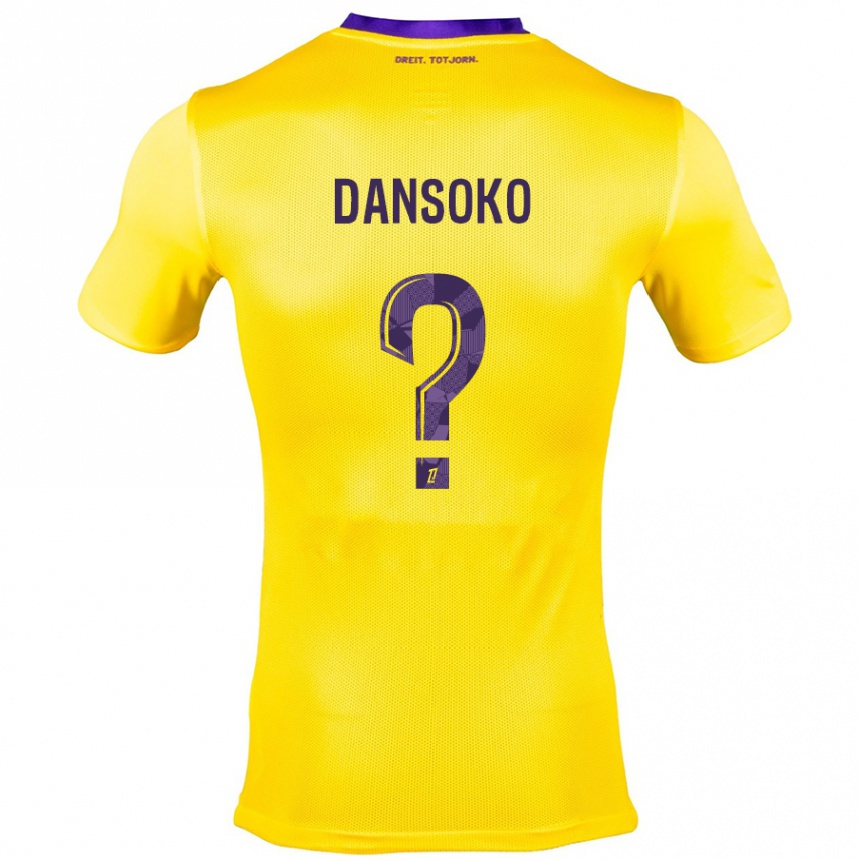 Kids Football Mohamed Dansoko #0 Yellow Purple Away Jersey 2024/25 T-Shirt Uk