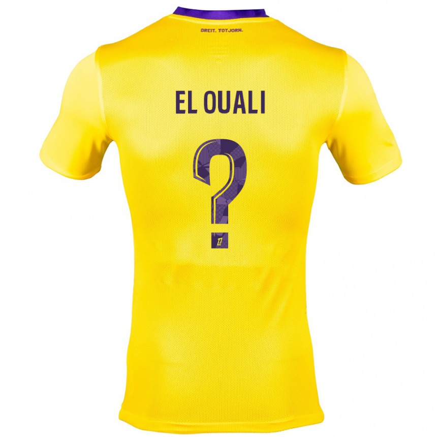 Kids Football Adam El Ouali #0 Yellow Purple Away Jersey 2024/25 T-Shirt Uk