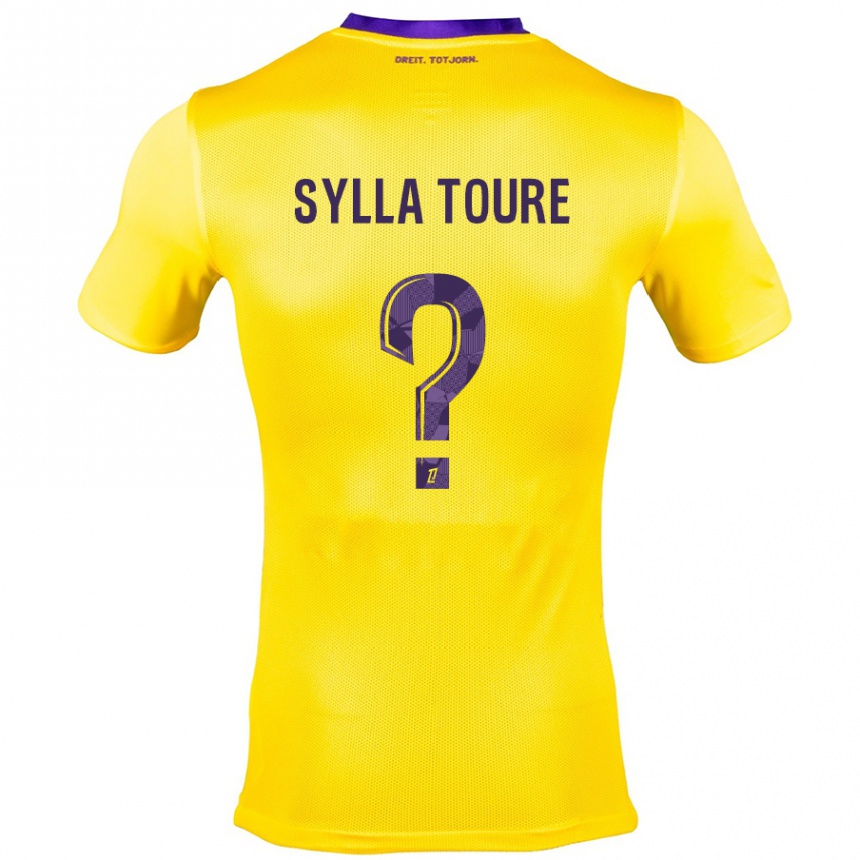 Kids Football Ismael Sylla Touré #0 Yellow Purple Away Jersey 2024/25 T-Shirt Uk