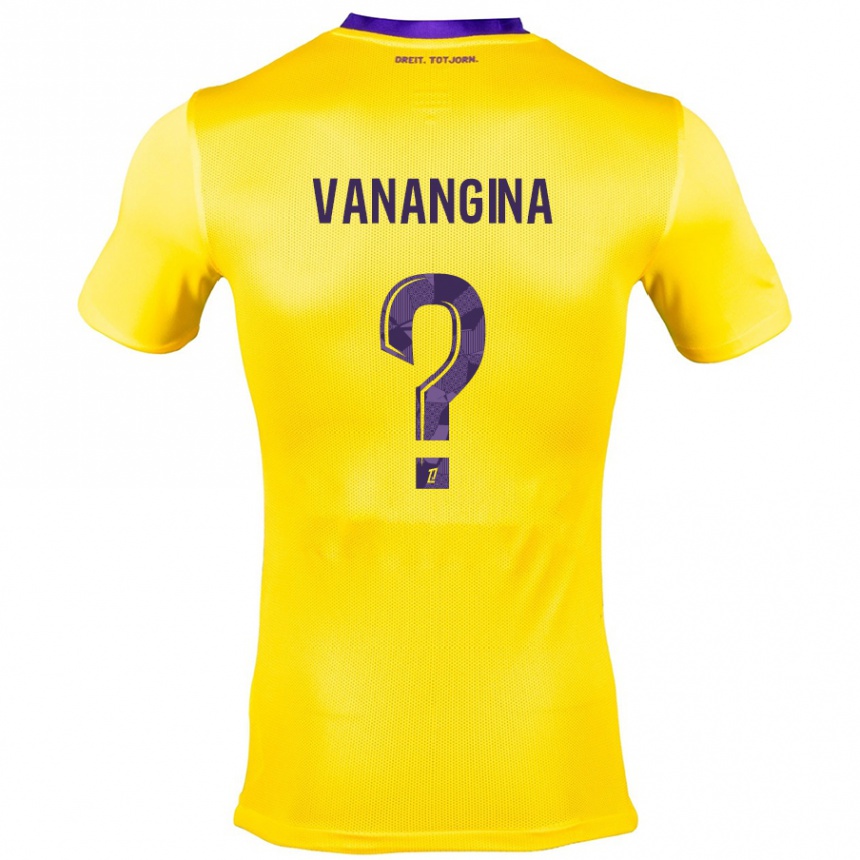 Kids Football Mechack Niombo Vanangina #0 Yellow Purple Away Jersey 2024/25 T-Shirt Uk