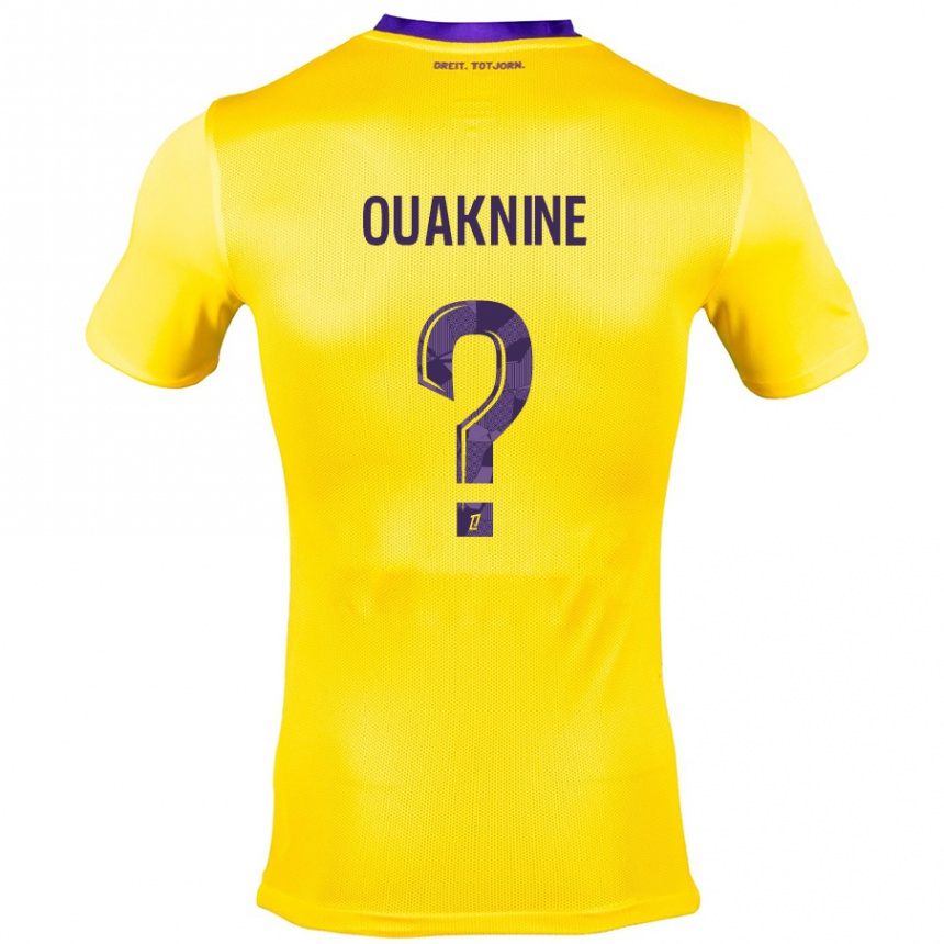 Kids Football Jules Ouaknine #0 Yellow Purple Away Jersey 2024/25 T-Shirt Uk