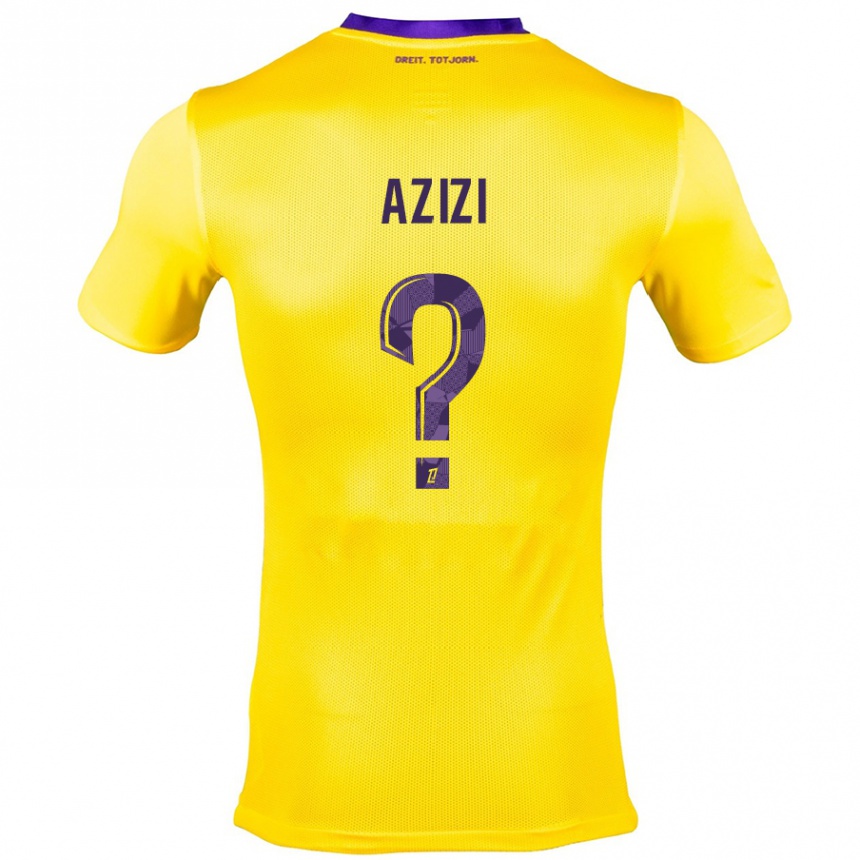 Kids Football Ilyas Azizi #0 Yellow Purple Away Jersey 2024/25 T-Shirt Uk