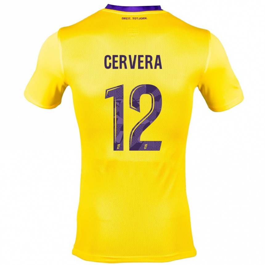 Kids Football Laurianne Cervera #12 Yellow Purple Away Jersey 2024/25 T-Shirt Uk