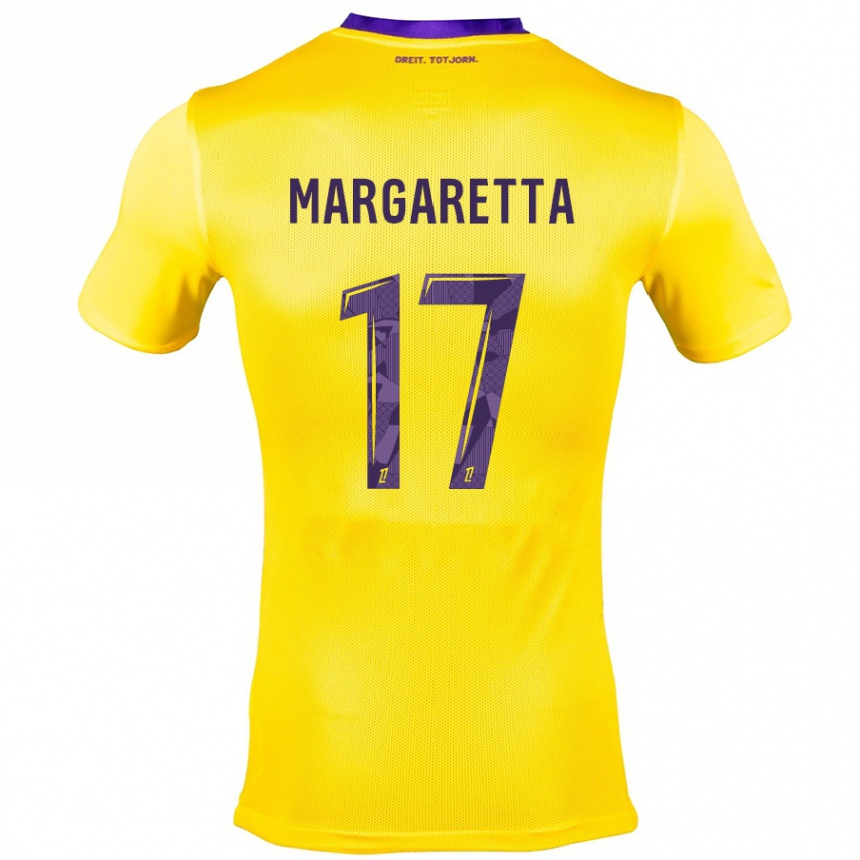 Kids Football Jessica Margaretta #17 Yellow Purple Away Jersey 2024/25 T-Shirt Uk