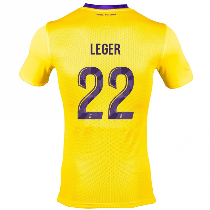 Kids Football Christelle Léger #22 Yellow Purple Away Jersey 2024/25 T-Shirt Uk