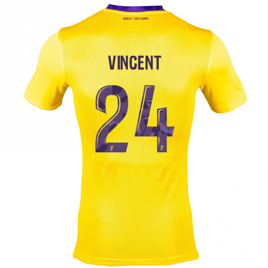 Kids Football Magalie Vincent #24 Yellow Purple Away Jersey 2024/25 T-Shirt Uk