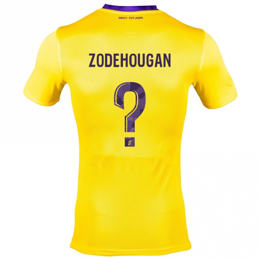 Kids Football Yanis Zodehougan #0 Yellow Purple Away Jersey 2024/25 T-Shirt Uk