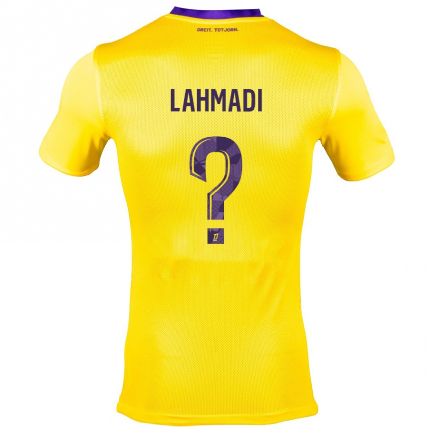 Kids Football Noah Lahmadi #0 Yellow Purple Away Jersey 2024/25 T-Shirt Uk