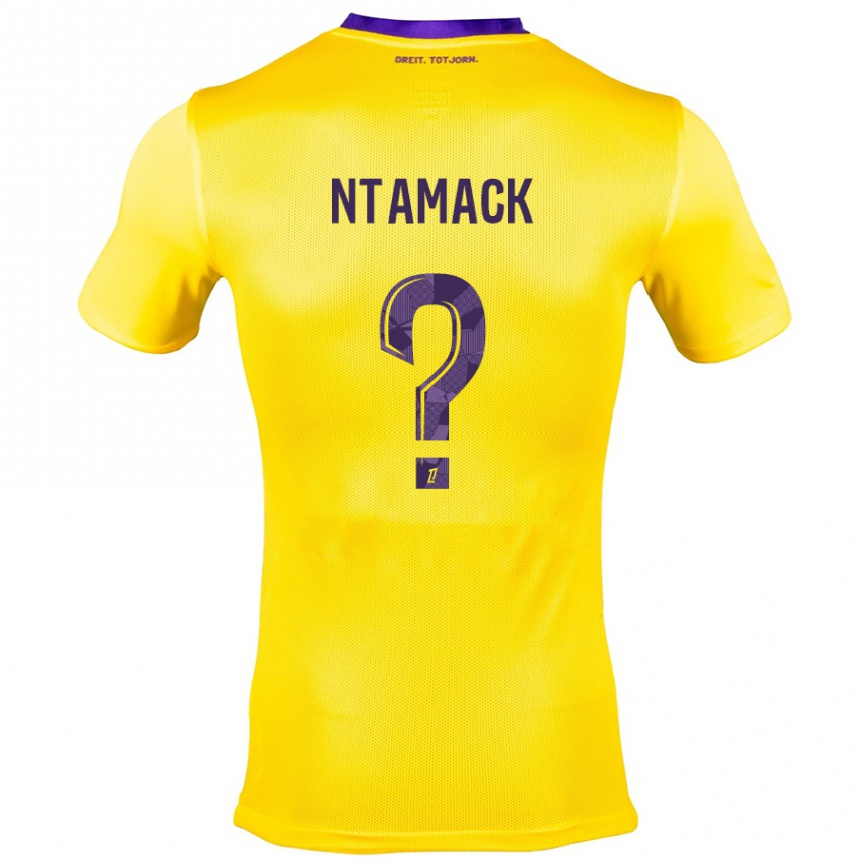 Kids Football Alexis Ntamack #0 Yellow Purple Away Jersey 2024/25 T-Shirt Uk