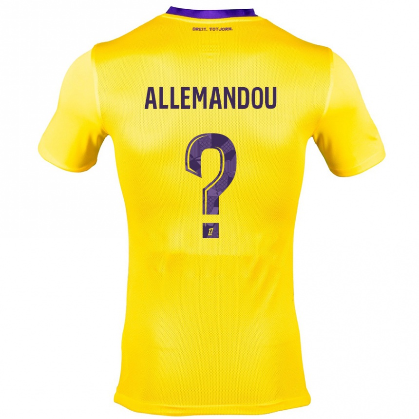 Kids Football Teddy Allemandou #0 Yellow Purple Away Jersey 2024/25 T-Shirt Uk