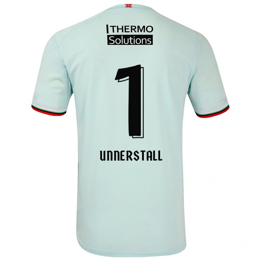 Kids Football Lars Unnerstall #1 Light Green Away Jersey 2024/25 T-Shirt Uk