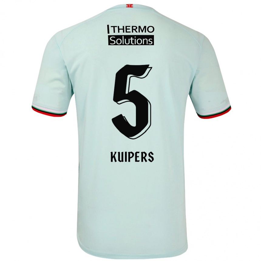 Kids Football Bas Kuipers #5 Light Green Away Jersey 2024/25 T-Shirt Uk