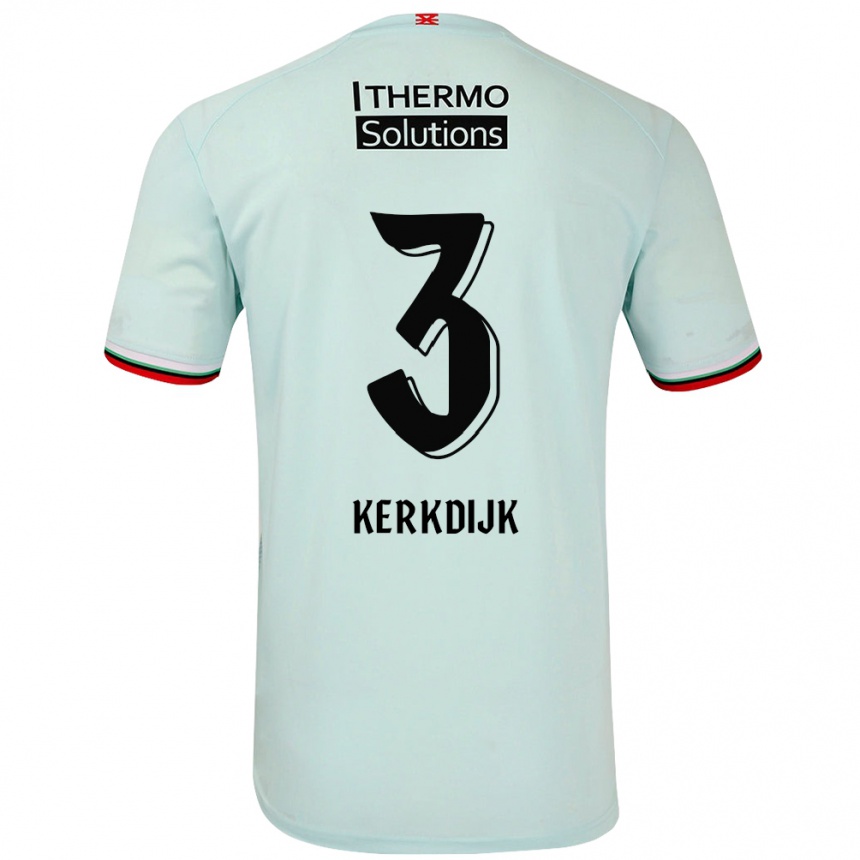 Kids Football Danique Kerkdijk #3 Light Green Away Jersey 2024/25 T-Shirt Uk