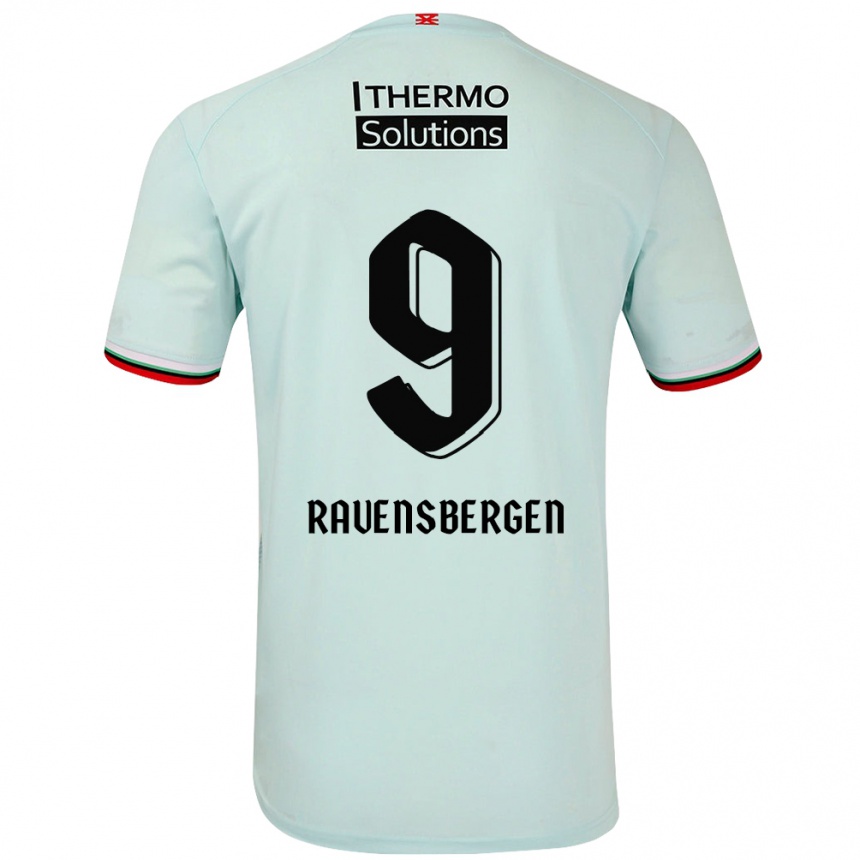 Kids Football Jaimy Ravensbergen #9 Light Green Away Jersey 2024/25 T-Shirt Uk