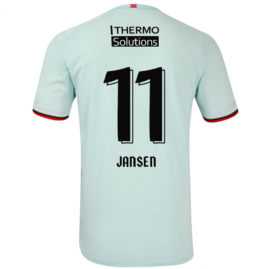 Kids Football Renate Jansen #11 Light Green Away Jersey 2024/25 T-Shirt Uk