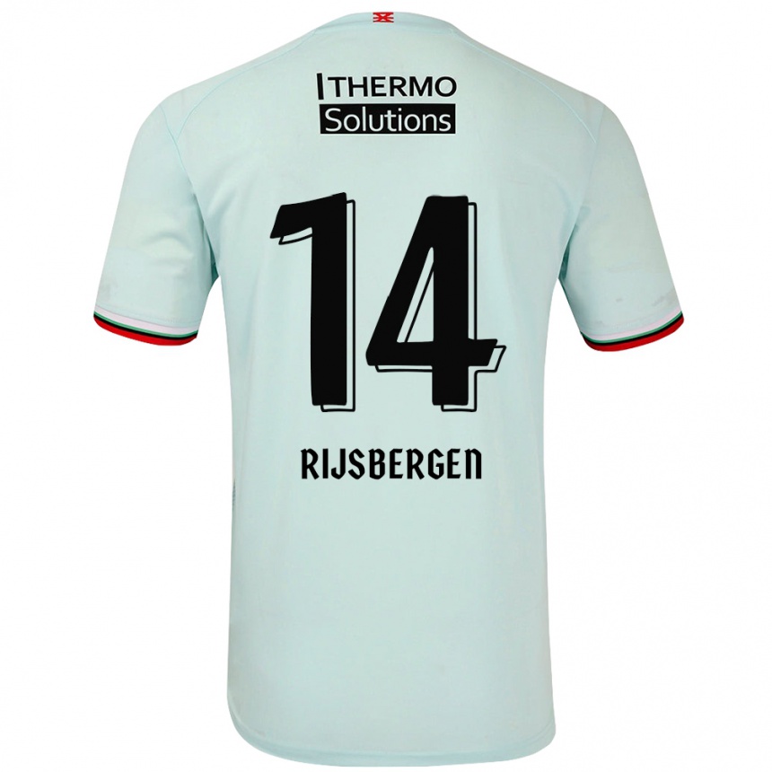 Kids Football Liz Rijsbergen #14 Light Green Away Jersey 2024/25 T-Shirt Uk