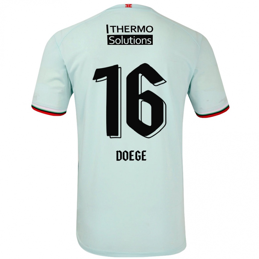 Kids Football Leonie Doege #16 Light Green Away Jersey 2024/25 T-Shirt Uk